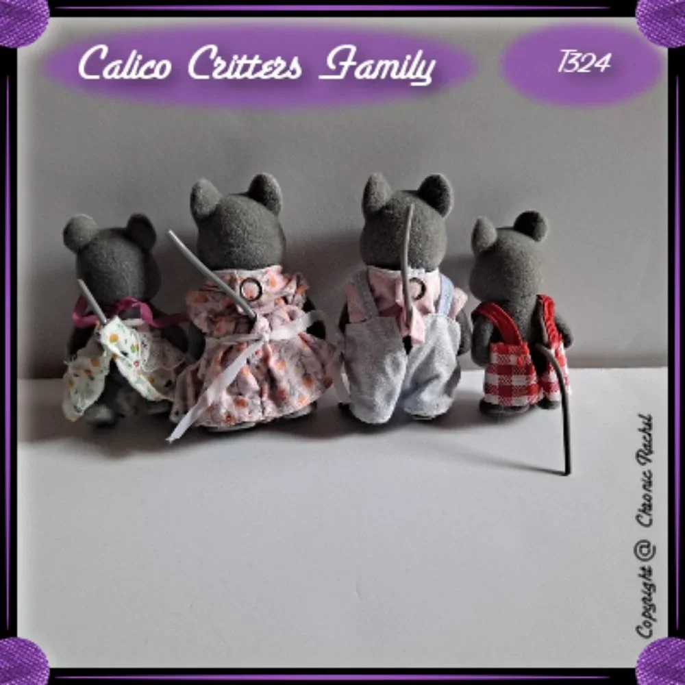 Vintage 1985 Thistlethorn Grey Mouse Family